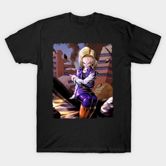 ANDROID 18 MERCH VTG T-Shirt by Mie Ayam Herbal